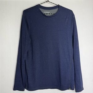 Express Men's Navy Long Sleeve Tee